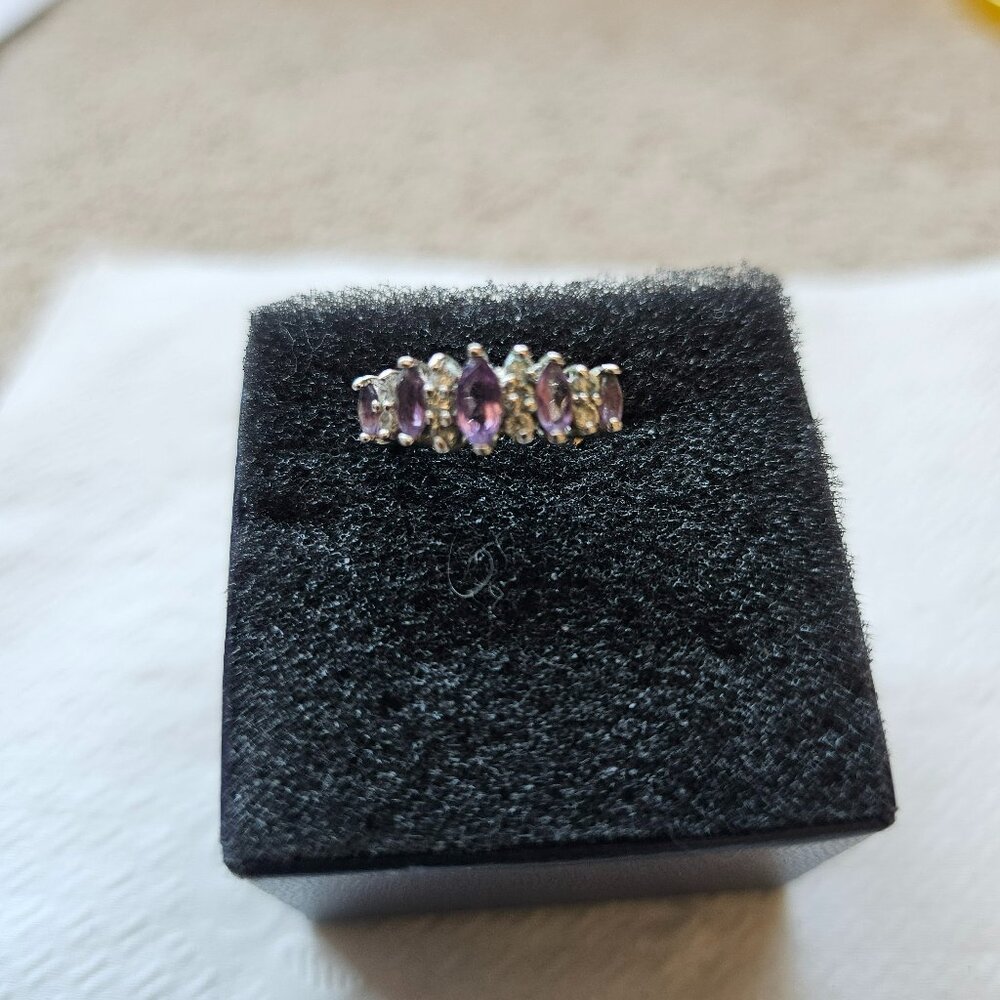 Vintage partial loop Single pink diamond earring